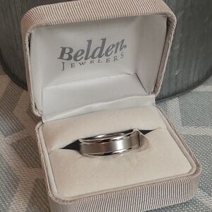 Frederick Goldman 14kt White Gold Men's Wedding Band